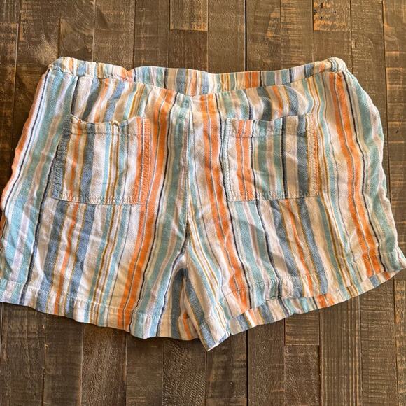Briggs Striped Linen Blend Pull On Shorts Size XL - Picture 2 of 3